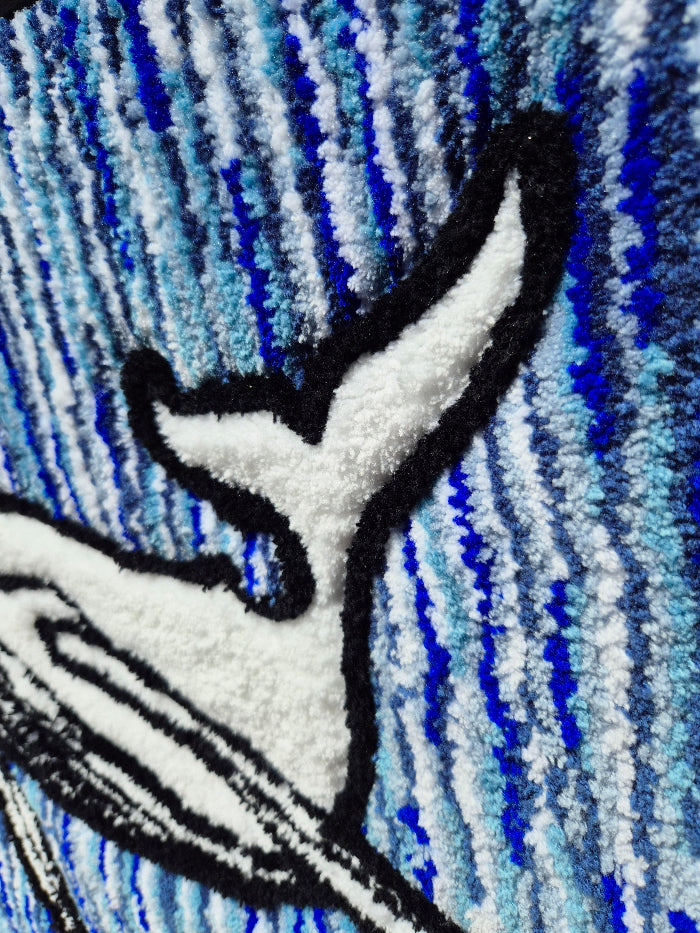 Tableau Whale en laine réalisé à la main par Maison Laëne