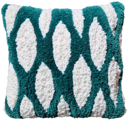 Coussin Emeraude en laine réalisé à la main par Maison Laëne